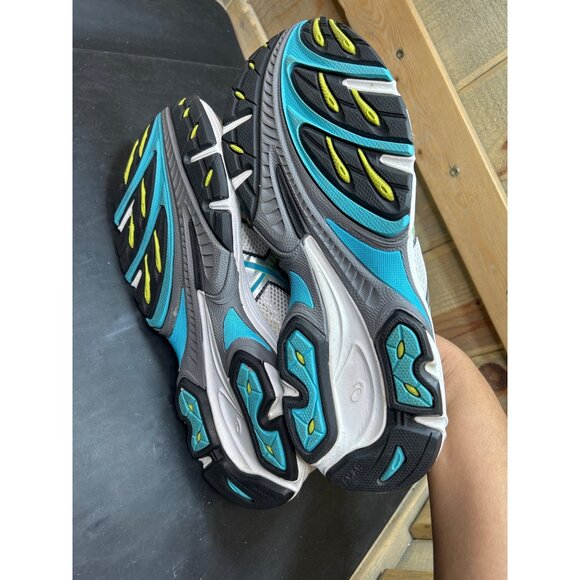 Asics Gel-Kanbarra 4 Womens Running Shoes Size 11 White Mesh W/ Teal & Lime - Picture 7 of 11